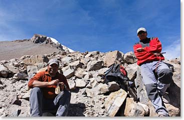 Osvaldo and Sergio on the climb to high camp