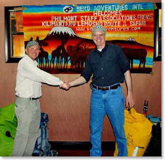 Wally Berg and Bob Birkby greeted us and welcomed us to the upcoming adventure on Africa's highest summit.