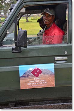 Julius Ihonde, Chief Berg Adventures Kili guide ready to depart