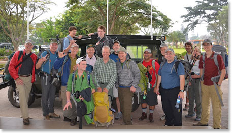 Team photo just before we begin our drive for Kilimanjaro