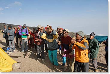 Every afternoon we are greeted enthusiastically with songs and dances upon our arrival at camp.