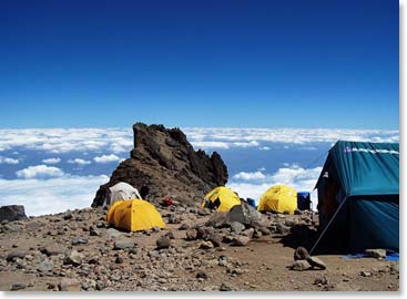 Above the clouds at Lava Tower Camp
