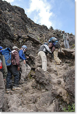 Climbing up the Barranco Wal