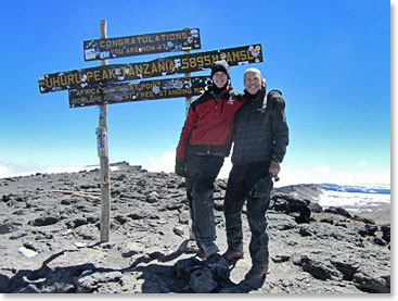 An unforgettable father and son moment at the highest point on the African continent