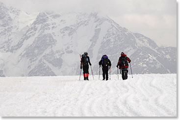 Climbing on the glacier