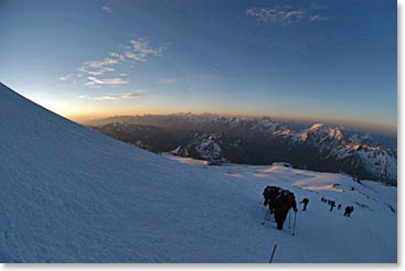 Dawn breaks to reveal stunning views all around us.