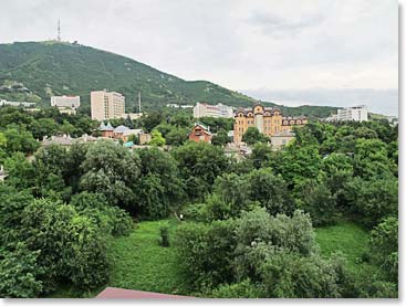 The view from one of our balconies at Intourst Hotel