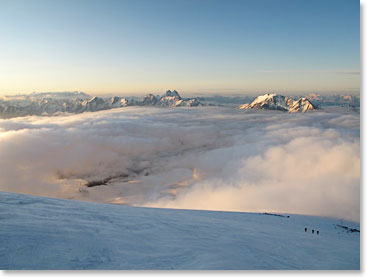 It was a beautiful morning to climb to the summit of continental Europe.