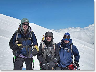 The first summit team, Paul, Dick and Bill made a 6000ft/1830m ascent.
