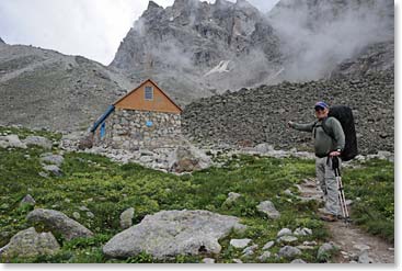 Chet arrives at the hut Thursday afternoon.