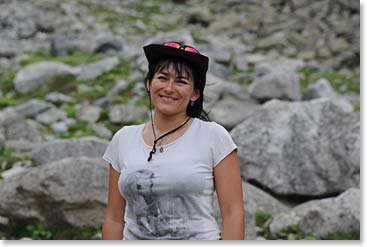 Karina, pull a great supper from her backpack and went to work preparing our meal in the hut soon after we arrived.