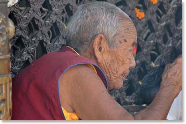 A monk at work