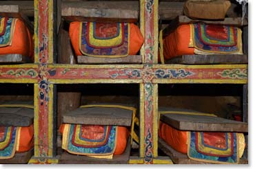 There are 108 block printed prayer books at the 450 year old Pangboche Monastery... wisdom and learning shared through the centuries.