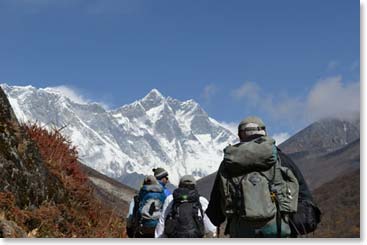 After spending time with Lama Geshi we took lunch at Temba and Yanjing’s lodge and hit the trail to Pheriche with Lhotse and Everest before us on the trail.