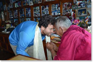 Ryan shares a moment with Lama Geshi.