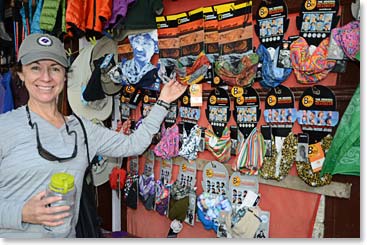 Jenny enjoying shopping in Namche!