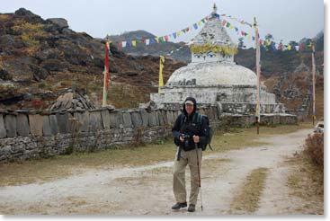 Bob bundles up as the clouds move in