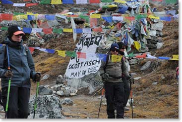 The memorials on the terminal moraine above Thukla attract trekkers from around the world.