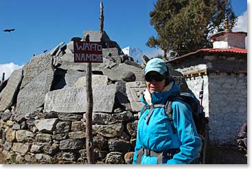 Jennie on the trail to Namche