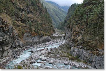 Today we walked along the Dudh Kosi River