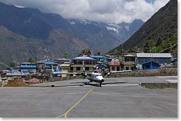 Landing at Lukla yesterday