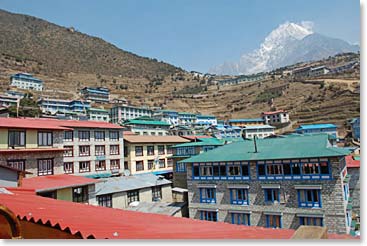 The colorful village of Namche