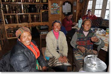 The yak ladies, Nim Phuti in the middle