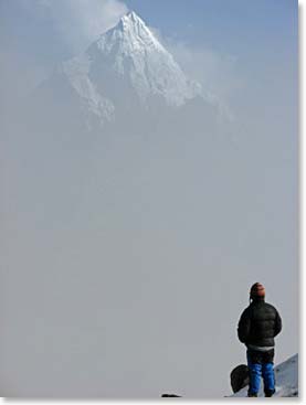 DaSona on Lobuche in the mist