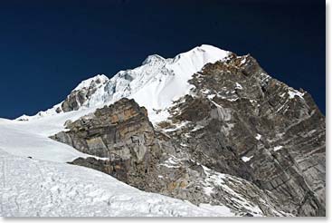 Looking ahead to the summit of Lobuche Peak