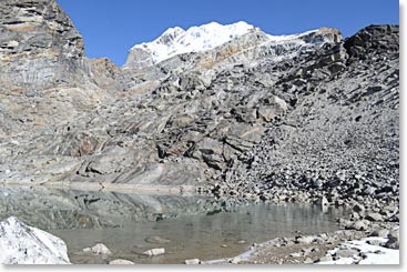 Looking back at the summit from high camp on the way down