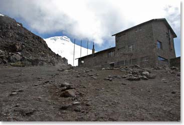 Arriving at Cayambe Hut