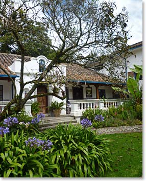 The sun has tried to come out and Hacienda Cusin could not look more lush and beautiful