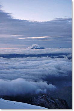 Beautiful views as the sun rises through the clouds