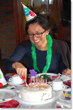 Ana is making her secret birthday wish.