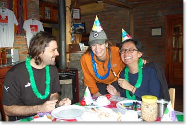 Andrew, Leila and Ana enjoying the party.