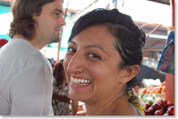 Ana enjoying the local market