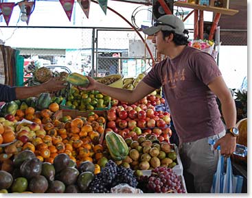 Joaquin, our super guide, always making sure we try all types of local fruits