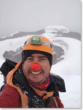 Joaquin clowning around on the summit