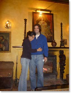 Andrew and Ana enjoying a romantic moment at Hacienda Cusin