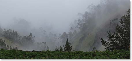 At times it rained quite hard and visibility was low