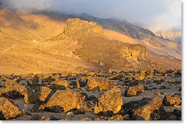 The Lava Tower in the fading daylight