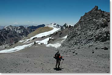 Climbing to Camp II, Nido de Condor – the Nest of the Condor.