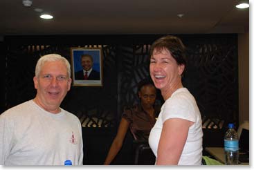 Tim and Terri arrive in Tanzania.