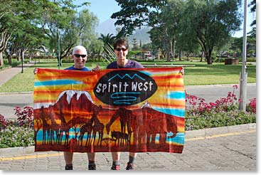 Tim and Terri had a batik made for a friend who owns a gear shop in Calgary – Spirit West.