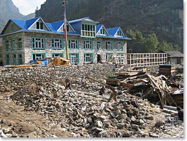 Along the trail to Namche we saw as lot of new construction.