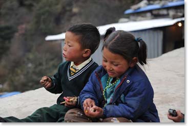 A couple of local children hanging out