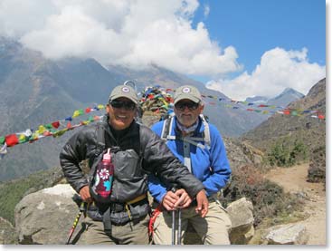 Min and Dave on the trail to Pheriche