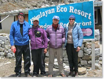 The team at their lodge in Lobouche at 16,000 feet