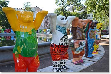 St Petersburg holds surprises every summer. This year more that 150 buddy bears have appeared near the Admirality, not far from St Issac's Cathedral and the Bronze Horseman.