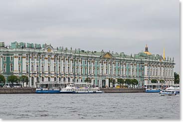 We passed the Winter Palace from the Neva River.